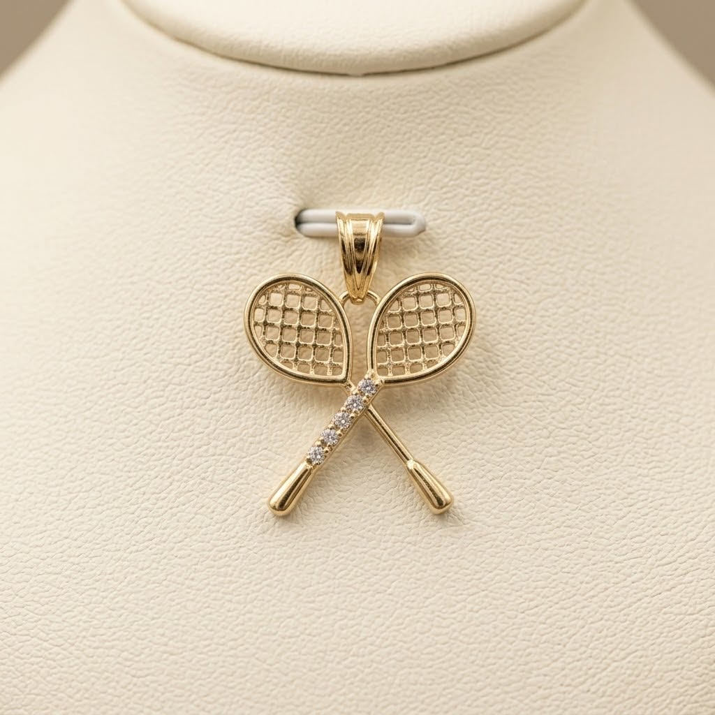 Yellow Gold Racket Pendant