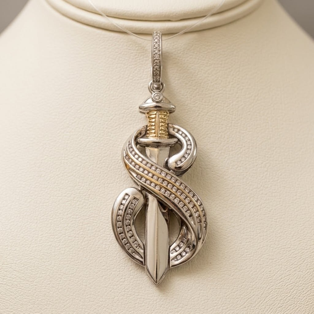 14k White Gold 2.5CTW Pendant