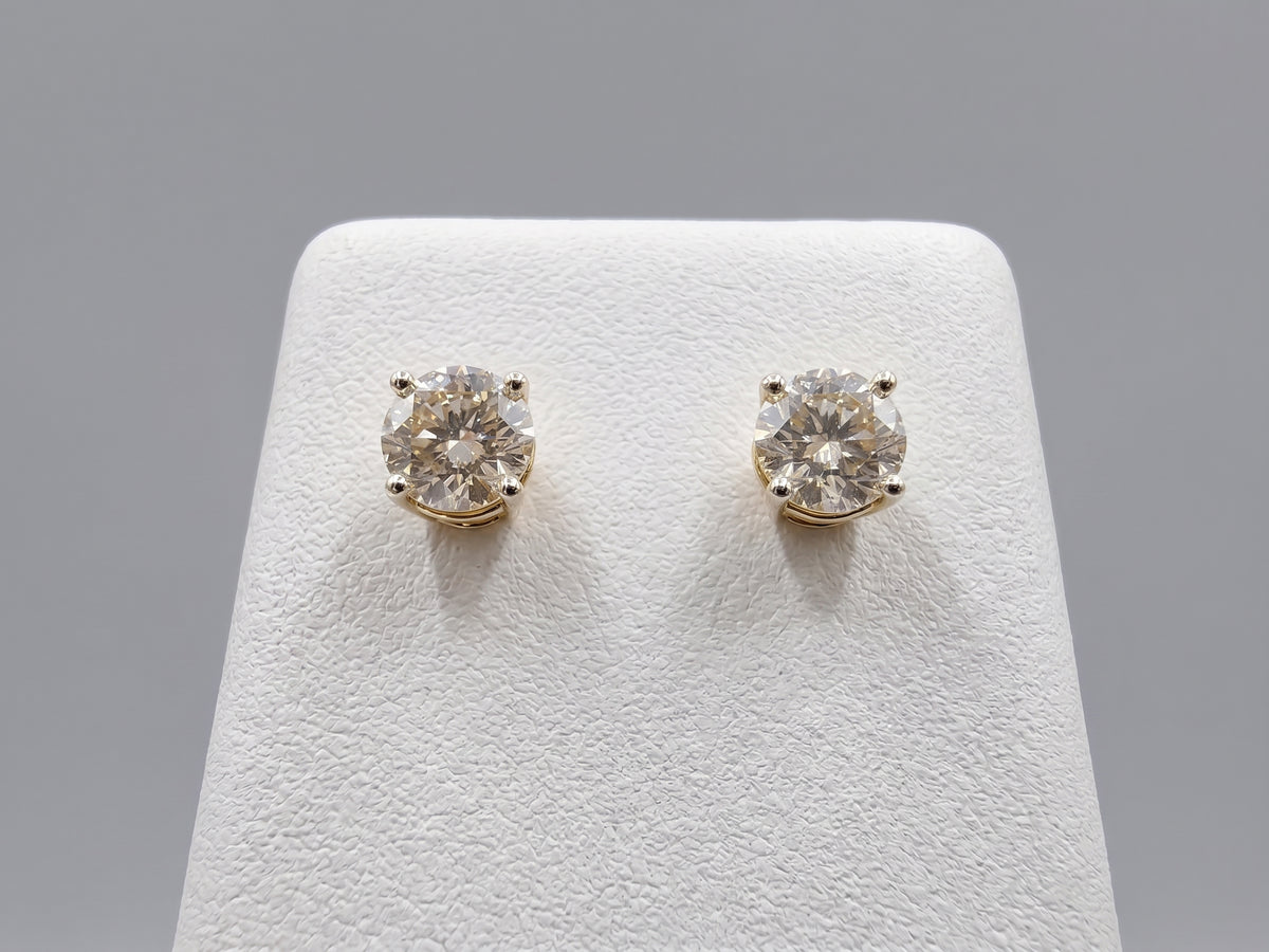 14K Yellow Gold 1.0CT Lab Grown Diamond Earrings