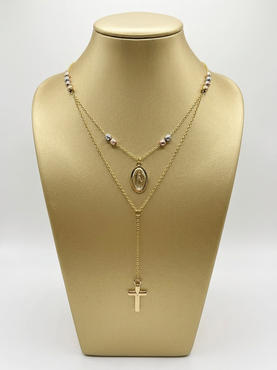 14K Yellow Gold Rosary Necklace