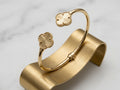 14k Yellow Gold Dia Cut Cleff Bracelet