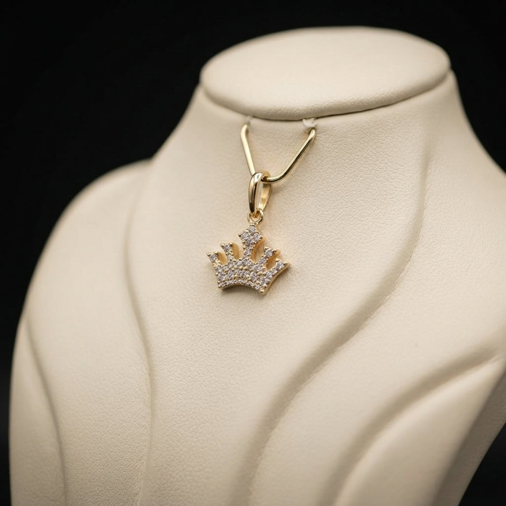 14k Yellow Gold, Crown Pendant