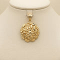 10k Yellow Gold, Round Nugget Pendant