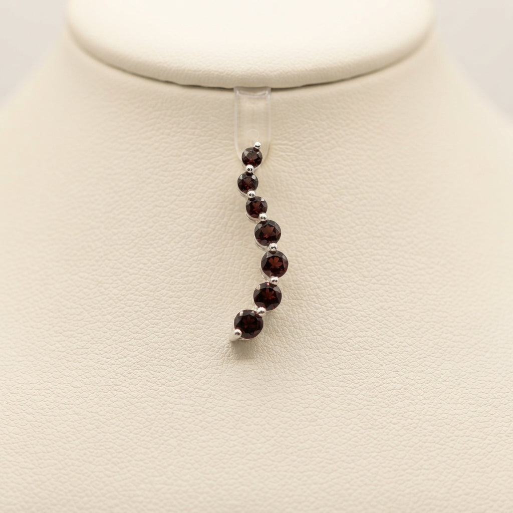 10k White Gold, Ruby Journey Pendant