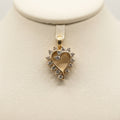10k Yellow Gold, Diamond Heart Pendant