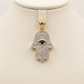 14k Yellow Gold, Blue Sapphire Evil Eye