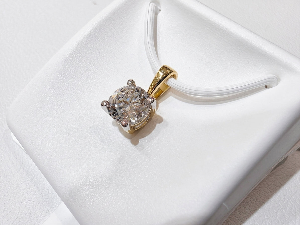 14K Yellow Gold 0.75CT Lab Grown Diamond Pendant