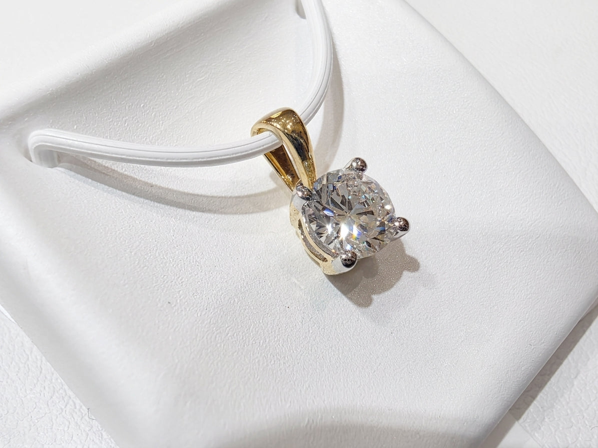 14K Yellow Gold 0.75CT Lab Grown Diamond Pendant