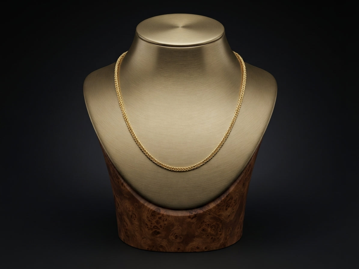 14k Yellow Gold, DiaCut Wheat 24" Chain