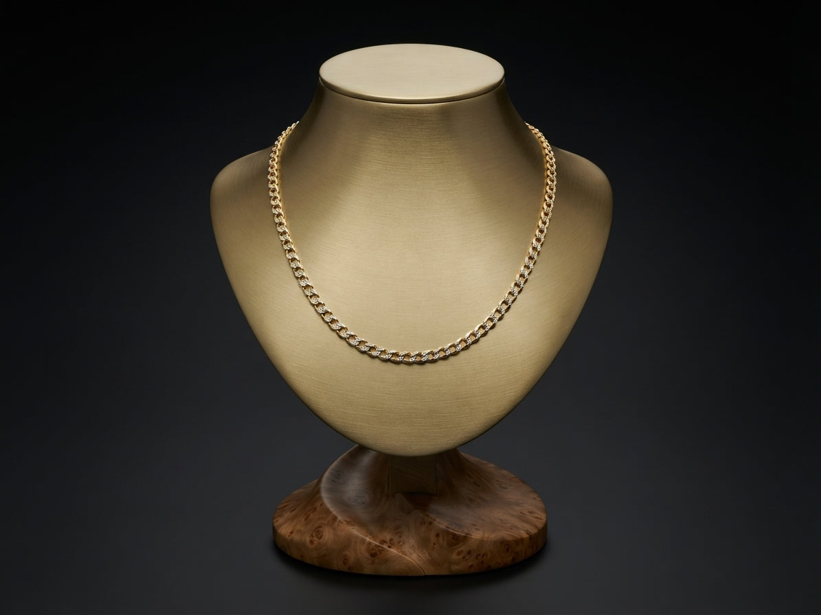 14k Yellow Gold, DiaCut Miami Chain 22"