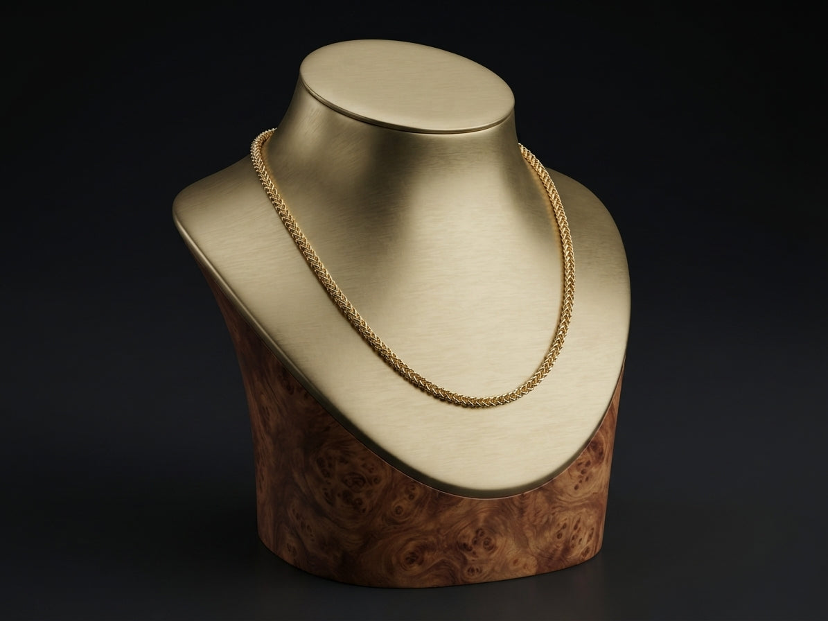 14k Yellow Gold, DiaCut Wheat 20" Chain