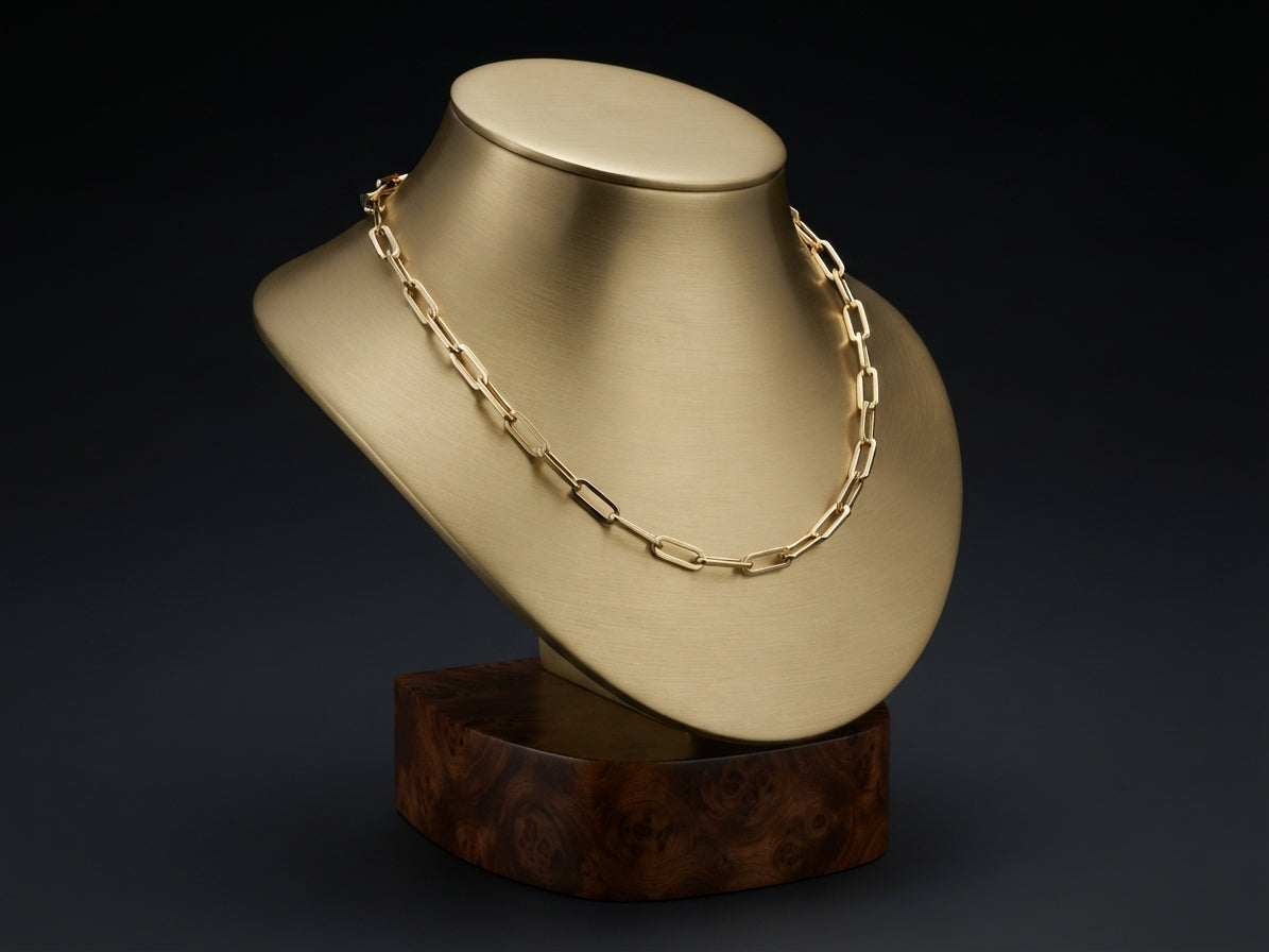 14k Yellow Gold, Neck Paper Clip