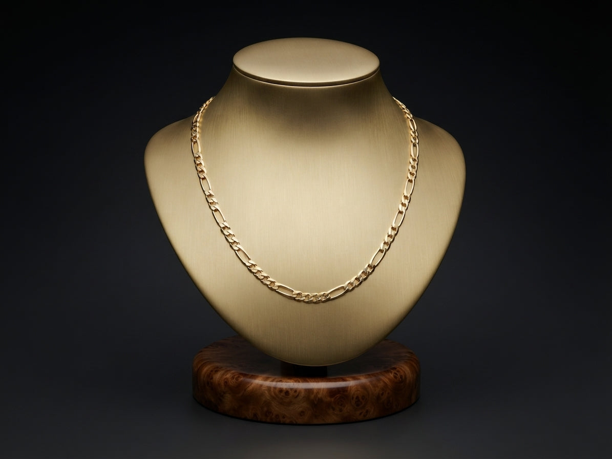 14k Yellow Gold, Figaro 20" Chain