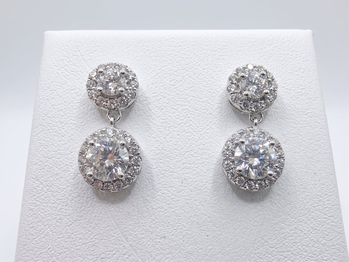 14K White Gold 1.75CT Lab Grown Diamond Earrings
