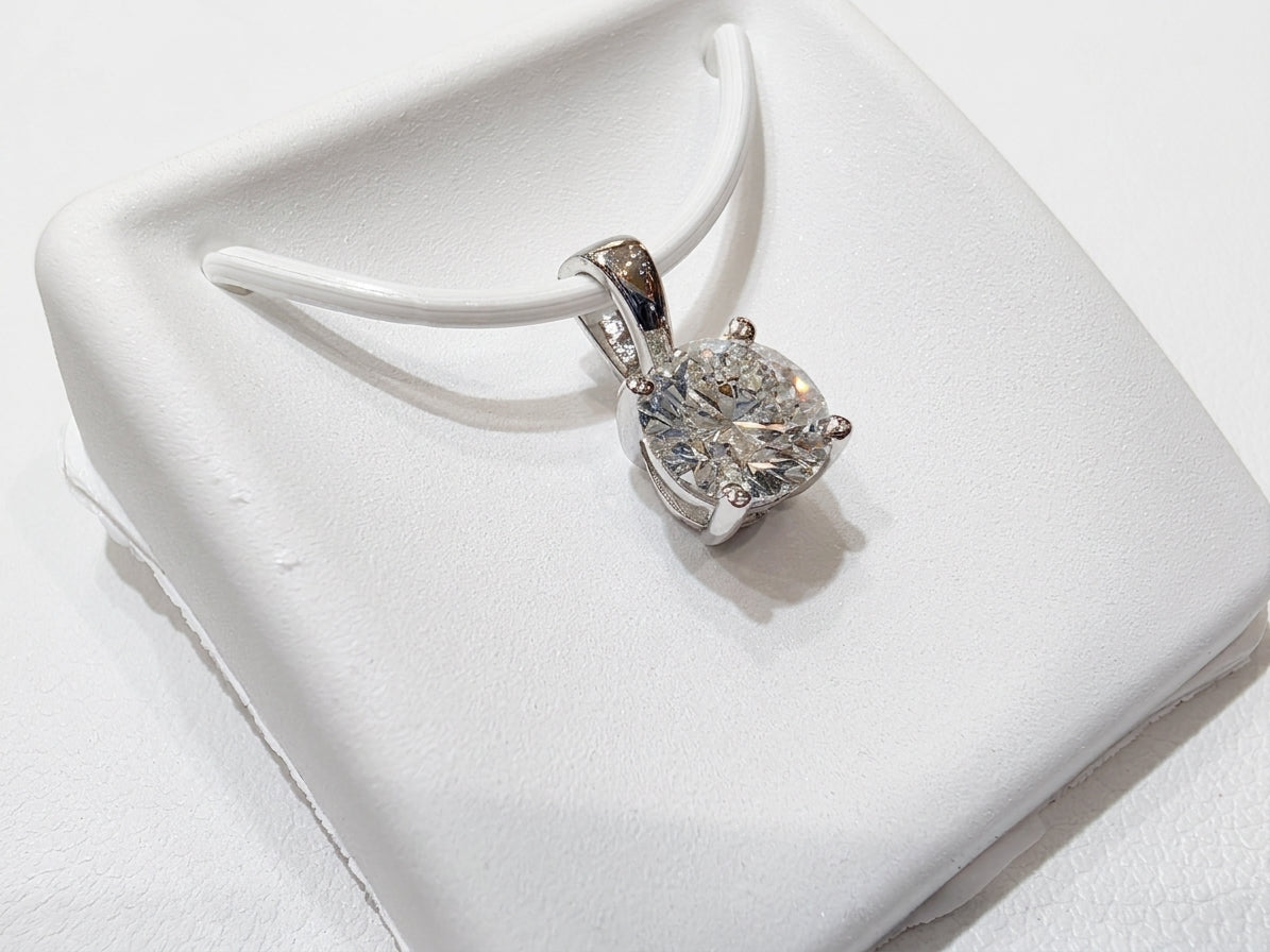 14K White Gold 1.0CT Lab Grown Diamond Pendant